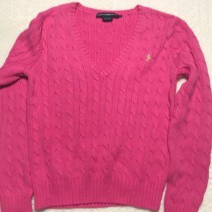 EUC juniors pink Ralph Lauren Sport XL sweater.